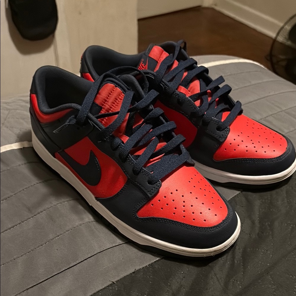Navy Blue & Red Nike Dunks - Picture 2 of 3